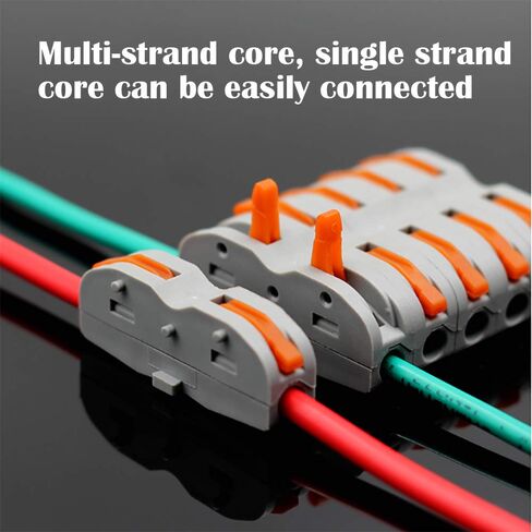 موصل صامولة رافعة CESFONJER، مجموعة متنوعة من موصلات الأسلاك المدمجة، SPL-1 واحد إلى واحد من نوع الربط الطرفي السريع متعدد الوظائف سلك ناعم وصلب عالمي (42 حزمة) in Kuwait