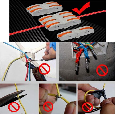 موصل صامولة رافعة CESFONJER، مجموعة متنوعة من موصلات الأسلاك المدمجة، SPL-1 واحد إلى واحد من نوع الربط الطرفي السريع متعدد الوظائف سلك ناعم وصلب عالمي (42 حزمة) in Kuwait