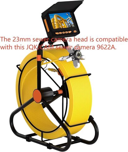 استبدال رأس كاميرا الصرف الصحي 23 مم، مع غطاء واقي لعجلة التوجيه، وأجزاء الملحقات من JQKJCAM 9622A 9616A 9604A WP90A 9600A أنبوب تصريف الكاميرا السباكة نطاق الثعبان مع 12 قطعة أضواء in Kuwait