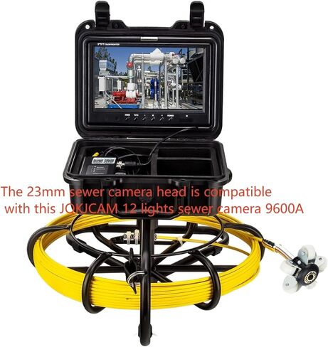 استبدال رأس كاميرا الصرف الصحي 23 مم، مع غطاء واقي لعجلة التوجيه، وأجزاء الملحقات من JQKJCAM 9622A 9616A 9604A WP90A 9600A أنبوب تصريف الكاميرا السباكة نطاق الثعبان مع 12 قطعة أضواء in Kuwait