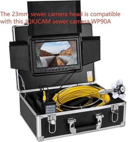 استبدال رأس كاميرا الصرف الصحي 23 مم، مع غطاء واقي لعجلة التوجيه، وأجزاء الملحقات من JQKJCAM 9622A 9616A 9604A WP90A 9600A أنبوب تصريف الكاميرا السباكة نطاق الثعبان مع 12 قطعة أضواء in Kuwait