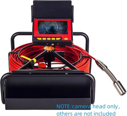 استبدال رأس كاميرا الصرف الصحي 23 مم، مع غطاء واقي لعجلة التوجيه، وأجزاء الملحقات من JQKJCAM 9622A 9616A 9604A WP90A 9600A أنبوب تصريف الكاميرا السباكة نطاق الثعبان مع 12 قطعة أضواء in Kuwait