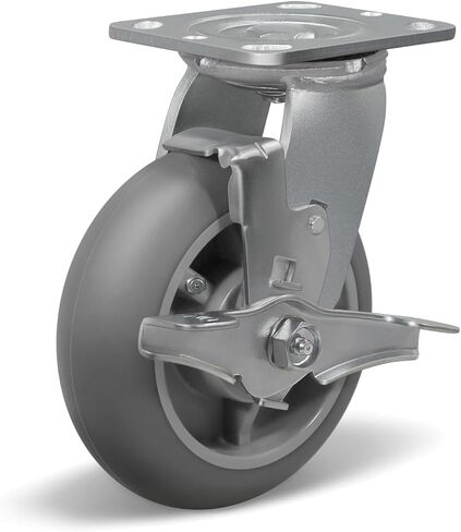 Heavy Duty Caster Wheels, 8" x 2" Rubber Casters Set of 4 with Load 2800lbs Capacity, Swivel Industrial Caster Wheels for Cart Hotel, 8 inch Caster Set in Kuwait