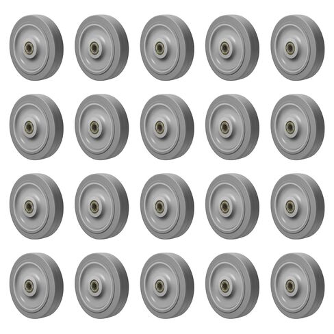 5'' Caster Wheels, 3/8'' Bore Axle Non-Marking Rubber Wheels for Cart Furniture, Set of 4 Industrial Wheel with 1400lbs Capacity (4 Wheel) in Kuwait