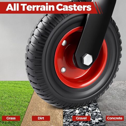 مجموعة عجلات هوموين 8 بوصة مكونة من 4 عجلات مطاطية صلبة متينة لجميع التضاريس بسعة 2200 رطل، عجلات دوارة للطرق الوعرة، عجلات صناعية للأثاث، العربة، حظيرة الدجاج، منضدة العمل، دوللي in Kuwait