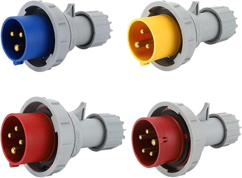 1 Pcs Blue 16A 32A IP67 Industrial Plug and Socket Three Hole Four Five Straight Seat Concealed(LX 3242-4 core32A) in Saudi Arabia