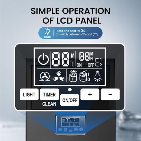 COWSAR Commercial Ice Maker Machine, 65Lbs/24H Freestanding Undercounter Ice Maker with 8Lbs Storage Capacity, Self-Cleaning Ice Machine for Home, Bar, Restaurant, Office, Outdoor, Stainless Steel in Kuwait