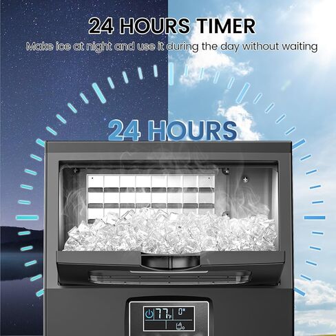 COWSAR Commercial Ice Maker Machine, 65Lbs/24H Freestanding Undercounter Ice Maker with 8Lbs Storage Capacity, Self-Cleaning Ice Machine for Home, Bar, Restaurant, Office, Outdoor, Stainless Steel in Kuwait