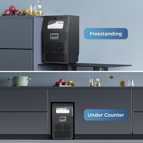 COWSAR Commercial Ice Maker Machine, 65Lbs/24H Freestanding Undercounter Ice Maker with 8Lbs Storage Capacity, Self-Cleaning Ice Machine for Home, Bar, Restaurant, Office, Outdoor, Stainless Steel in Kuwait