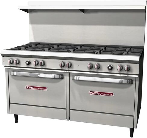 مجموعة مطاعم Southbend S60AC-4GL S-Series مقاس 60 بوصة تعمل بالغاز مع (2) شعلات مفتوحة وشواية يسار مقاس 48 بوصة و(1) فرن حراري و(1) قاعدة خزانة in Kuwait