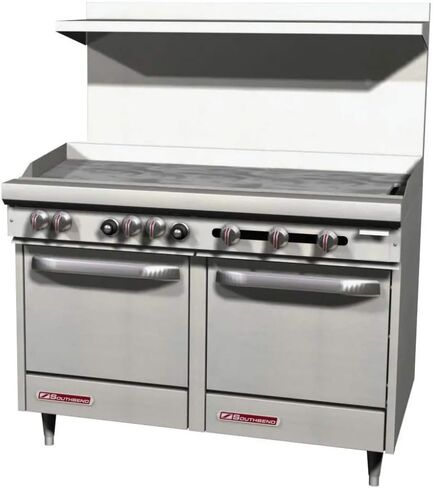 مجموعة مطاعم Southbend S48EE-4G S-Series مقاس 48 بوصة تعمل بالغاز مع شواية مقاس 48 بوصة و(2) أفران موفرة للمساحة in Kuwait