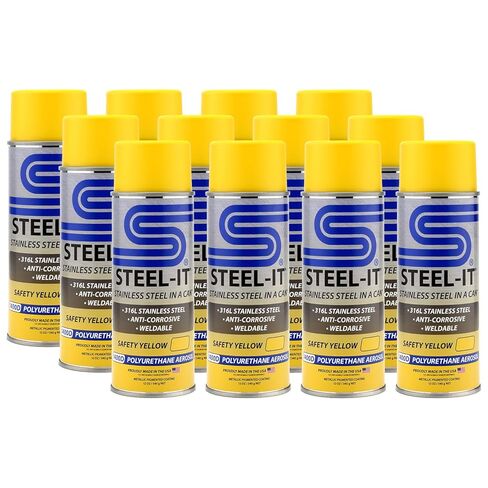 Steel-It 1400D بولي يوريثين، طلاءات طلاء صناعية، قابلة للحام، سهلة الاستخدام - أصفر آمن (علبة واحدة) in Kuwait