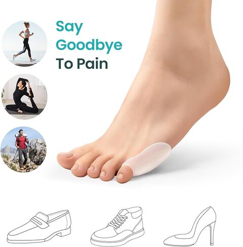 Promifun Tailor's Bunion Corrector Pads,14 Packs of Bunion Corrector Pads with Separator for Pinky Toe, Gel Shield for Foot Pain Relief, Calluses, Corns, Clear (Regular Pads) in Saudi Arabia