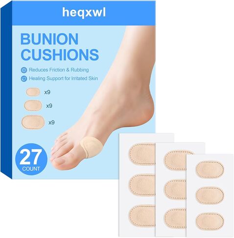 Bunion Pads to Wear with Shoes, 27 Pcs Waterproof Bunion Cushions, Self-Adhesive Foot Protectors, Reduce Friction & Rubbing for Men and Women in Saudi Arabia