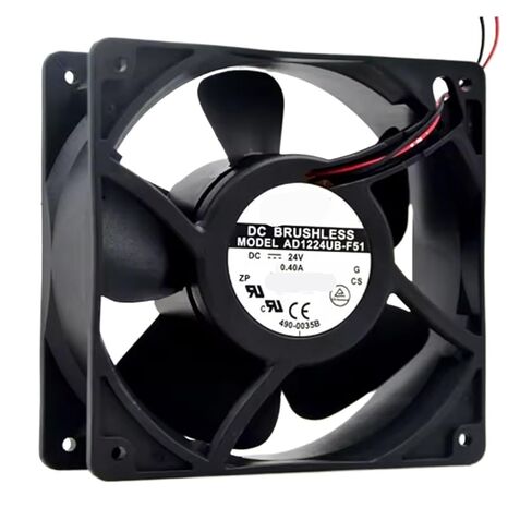 AD1224UB/HB-F51 24V 0.4A 9.6W 3200RPM 12 سم 12038 120x120x38mm مروحة تبريد كروية مزدوجة (AQ1224HB-F51 2 سلك) in Kuwait