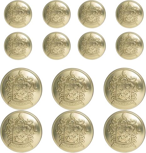 KENDANY 14 Piece Metal Blazer Button Set - for Blazer, Suits, Sport Coat, Uniform,(Gold 18mm/0.71inch, 23mm/0.9inch) in Saudi Arabia
