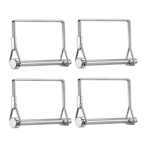 4 عبوات من دبابيس وصلة المقطورة، دبابيس قفل أمان من الفولاذ الكربوني مطلية بالزنك 1/4 بوصة لمقطورات المرافق، وRV، والقوارب، وجرار العشب ومعدات المزرعة، ودبابيس توصيل مقاومة للصدأ (1/4 بوصة × 3-5/32 بوصة) in Kuwait