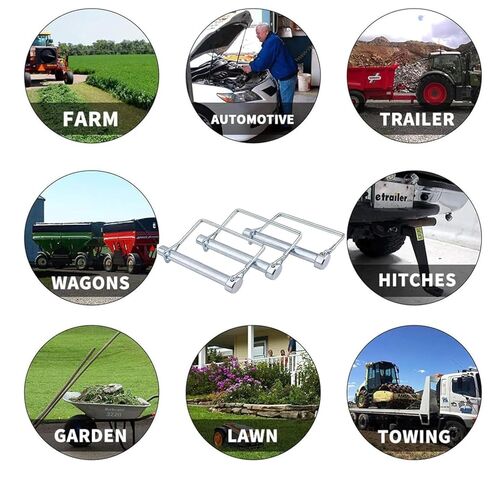 4 عبوات من دبابيس وصلة المقطورة، دبابيس قفل أمان من الفولاذ الكربوني مطلية بالزنك 1/4 بوصة لمقطورات المرافق، وRV، والقوارب، وجرار العشب ومعدات المزرعة، ودبابيس توصيل مقاومة للصدأ (1/4 بوصة × 3-5/32 بوصة) in Kuwait