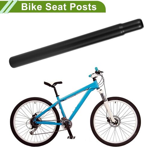 Universal 25.4x300mm Black Bike Seat Posts Durable Bike Saddle Post Seat Tube Steel 1 Pc in Saudi Arabia