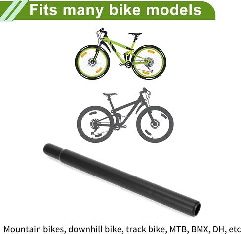 Universal 25.4x300mm Black Bike Seat Posts Durable Bike Saddle Post Seat Tube Steel 1 Pc in Saudi Arabia