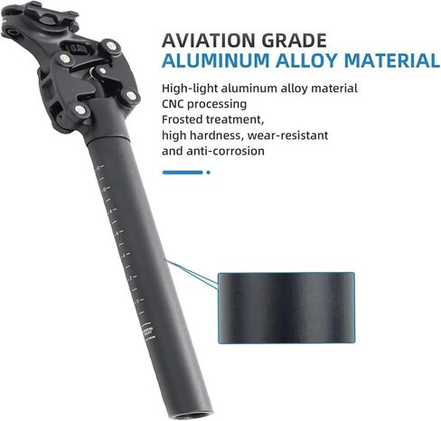 Mountain Electric Bike Seat Post, 27.2mm Aluminum Alloy Bicycle Seat Post, 350mm Length,Travel 50mm for MTB, Road Bike, E-MTB in Kuwait