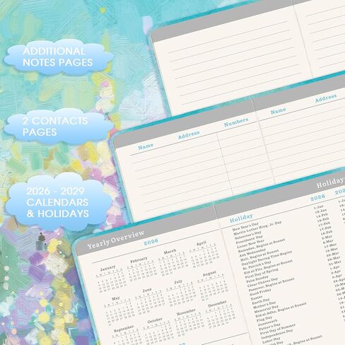 2026-2028 Pocket Planner/Calendar - 3 Year Monthly Planner 2026-2028, JAN. 2026 - DEC. 2028(36 Months), 6.3" x 3.8", Monthly Pocket Calendar with 60 Note Pages, Pen Hold, Perfect Organizer for Purse - Oil Painting in Saudi Arabia