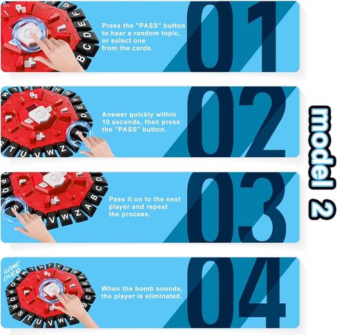 Word Game for Families, Fun Party & Learning Board Game for Kids & Adults, Fast-Paced 24 Letter Press Game with LCD Timer, 35 Cards, 2 Game Modes, Birthday in Kuwait