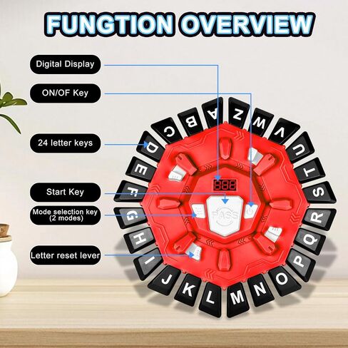 Word Game for Families, Fun Party & Learning Board Game for Kids & Adults, Fast-Paced 24 Letter Press Game with LCD Timer, 35 Cards, 2 Game Modes, Birthday in Kuwait