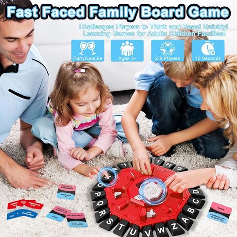 Word Game for Families, Fun Party & Learning Board Game for Kids & Adults, Fast-Paced 24 Letter Press Game with LCD Timer, 35 Cards, 2 Game Modes, Birthday in Kuwait