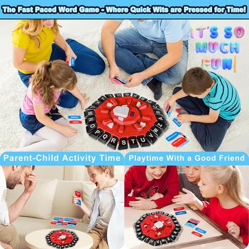 Word Game for Families, Fun Party & Learning Board Game for Kids & Adults, Fast-Paced 24 Letter Press Game with LCD Timer, 35 Cards, 2 Game Modes, Birthday in Kuwait