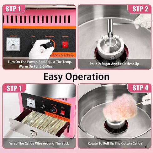 980W Commercial Cotton Candy Machine, Professional Cotton Candy Maker, Electric Candy Floss Maker in Saudi Arabia