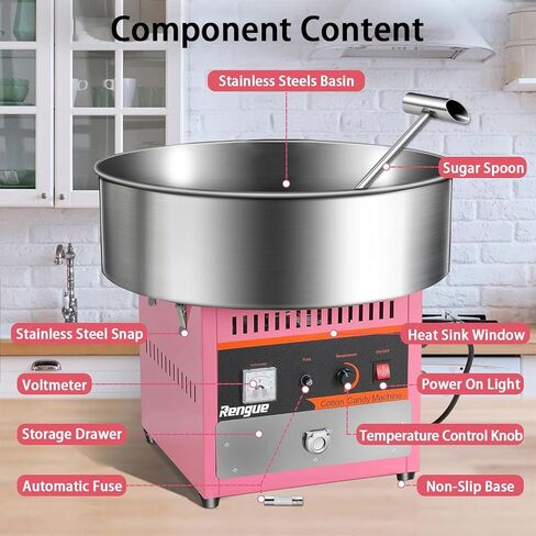 980W Commercial Cotton Candy Machine, Professional Cotton Candy Maker, Electric Candy Floss Maker in Saudi Arabia