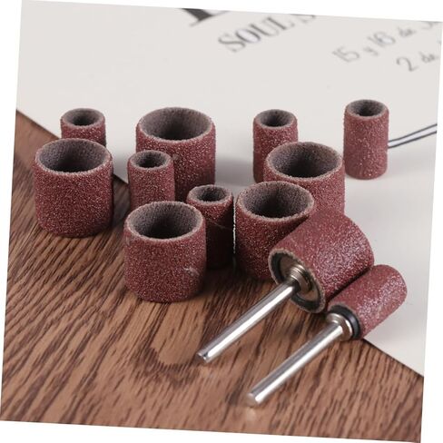 NUOBESTY 14Pc Sanding Drum Bands Set with Mandrels for Pet Nail Drill Sleeves Compatible with Rotary Tools for Grooming and Polishing in Saudi Arabia