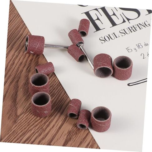 NUOBESTY 14Pc Sanding Drum Bands Set with Mandrels for Pet Nail Drill Sleeves Compatible with Rotary Tools for Grooming and Polishing in Saudi Arabia