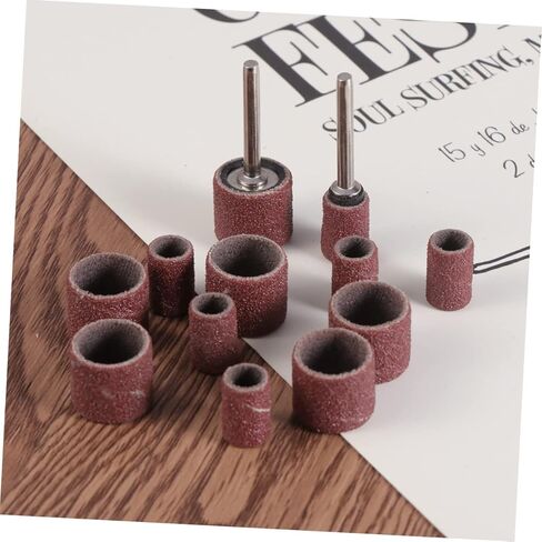 NUOBESTY 14Pc Sanding Drum Bands Set with Mandrels for Pet Nail Drill Sleeves Compatible with Rotary Tools for Grooming and Polishing in Saudi Arabia