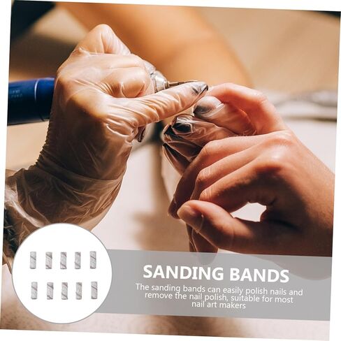 PartyKindom 50pcs Fine Grit Sanding Bands for Nail Drill Mini 3.1mm Mandrel Bit for Professional Manicure and Pedicure for Nail Art and Gel Removal in Saudi Arabia