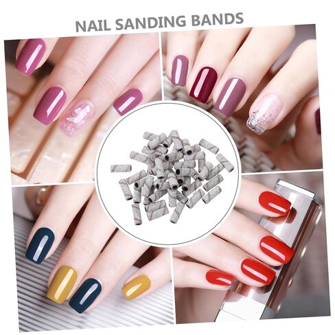 PartyKindom 50pcs Fine Grit Sanding Bands for Nail Drill Mini 3.1mm Mandrel Bit for Professional Manicure and Pedicure for Nail Art and Gel Removal in Saudi Arabia