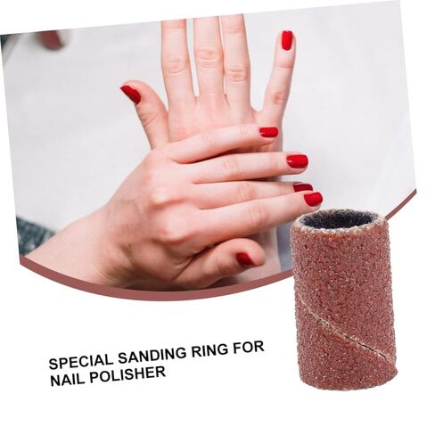 LIFKOME 100pcs Nail Drill Grinding Heads 180 Grit Abrasive Sanding Bands for Manicure Tools Compatible Electric Nail Drills for and Woodcarving in Saudi Arabia