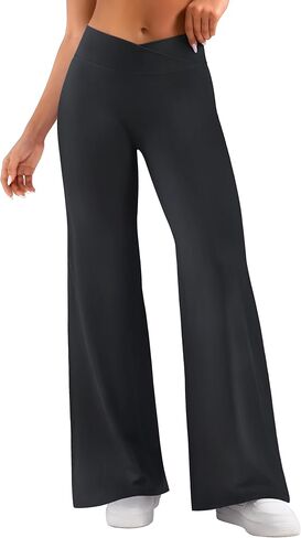 VVX Yoga Pants Women Wide Leg Leggings Crossover no Seam Front Straight Leg Workout Gym Yoga Pants in Kuwait