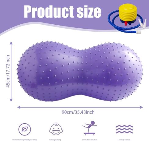 1PC Peanut Ball 35x18 Inch Anti Burst Peanut Exercise Ball with a Air Thicken PVC Peanut Ball for Kids Therapy Pregnancy Portable Yoga Ball for Home Gym Fintness Style1 in Saudi Arabia