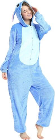 Adult Onesie Pajamas Flannel One Piece Cosplay Costume for Halloween Animal Unisex Sleepwear Homewear in Saudi Arabia