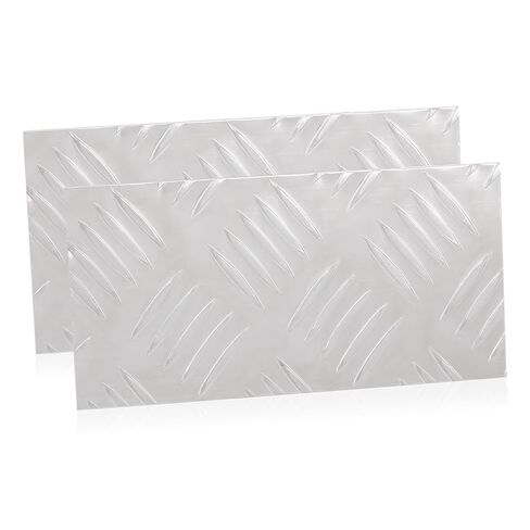 Aluminum Diamond Plate Sheet, 8" x 4", 11 Gauge (3mm) Aluminum Tread Checker Plate Metal for Trailer, Toolbox, Flooring, Garage Wall Protection,2 Pack in Kuwait