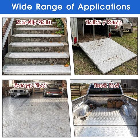 Aluminum Diamond Plate Sheet, 8" x 4", 11 Gauge (3mm) Aluminum Tread Checker Plate Metal for Trailer, Toolbox, Flooring, Garage Wall Protection,2 Pack in Kuwait