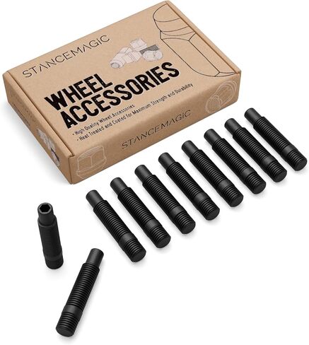 StanceMagic Extended Black Wheel Stud Conversion M12x1.5, 88mm Total Length, 63mm Shank Length, Compatible with BMW Vehicles with 12x1.5 Lug Bolts - Pack of 20 in Saudi Arabia