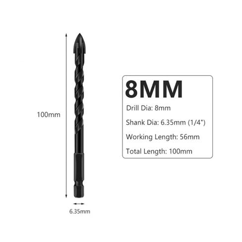 3-12mm Drill Bit Multifunctional Glass Triangle Diamond Drill Set Ceramic Tile Concrete Brick Wood Punching Hole Saw Metal Drill (Size : 8mm) in Saudi Arabia