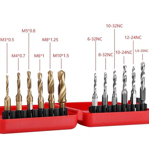 12 قطعة M3-M10 مجموعة رؤوس مثقاب HSS مطلية بساق سداسي مقاس بوصة، Nurnesyh71bti0e95 in Saudi Arabia