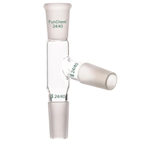 محول التقطير المنحني 75 درجة من FunChem، محول مختبر زجاج البوروسيليكات مع وصلات داخلية 24/40، أواني زجاجية للمختبر in Kuwait