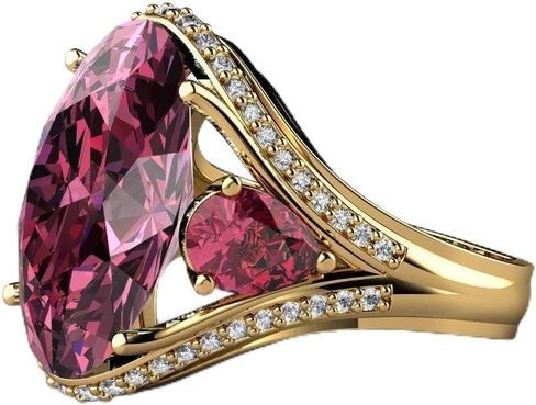 AZQ Vintage 925 Sterling Silver Ruby Ring Rings Cocktail Rings Oval Cut Red Gem Zirconia Anniversary Promise Ring CZ 3-Stone Beatherity Engagement Band Band Ring for Women in Saudi Arabia