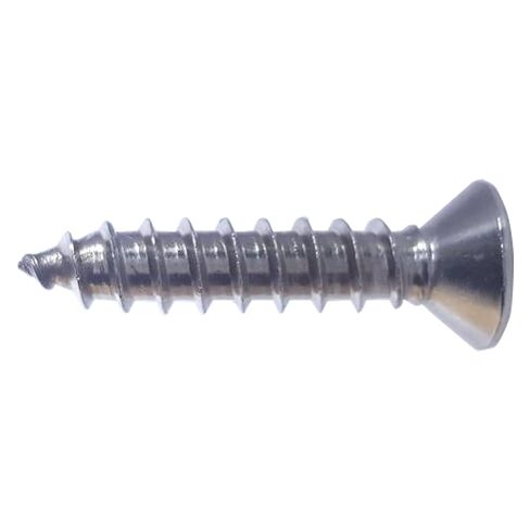 #14 x 5 Flat Head Sheet Metal Screws, Phillips Drive, Stainless Steel 18-8, Full Thread, Bright Finish, Self-Tapping, Quantity 10 by Fastenere in Saudi Arabia