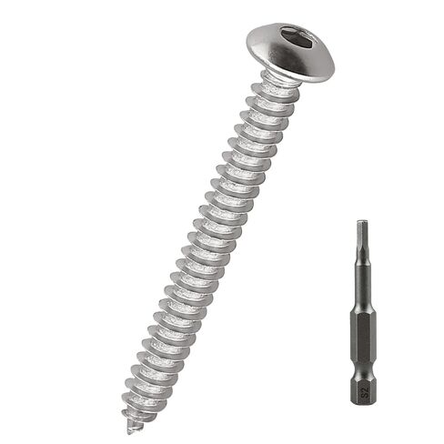 100 حزمة M4 × 16 مم مسامير معدنية لغطاء رأس المقبس، 304 من الفولاذ المقاوم للصدأ 18-8 براغي ذاتية التنصت للمعادن والخشب والبلاستيك، تتضمن لقمة المقبس in Kuwait